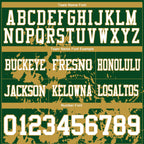 Custom Green White-Old Gold 3D Pattern Splash Authentic Football Jersey