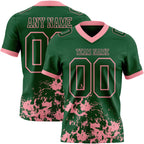 Custom Green Medium Pink 3D Pattern Splash Authentic Football Jersey