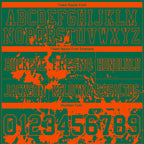 Custom Kelly Green Orange 3D Pattern Splash Authentic Football Jersey
