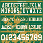 Custom Kelly Green White-Old Gold 3D Pattern Splash Authentic Football Jersey