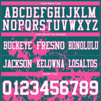 Custom Teal White-Pink 3D Pattern Splash Authentic Football Jersey
