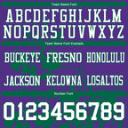 Custom Purple White-Kelly Green 3D Pattern Splash Authentic Football Jersey