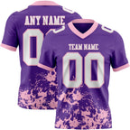 Custom Purple White-Light Pink 3D Pattern Splash Authentic Football Jersey