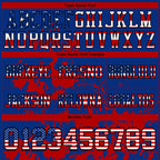 Custom Royal USA Flag Red-Black 3D Pattern Splash Authentic Football Jersey