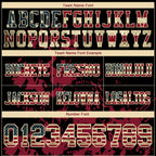 Custom Black Vintage USA Flag Crimson-Cream 3D Pattern Splash Authentic Football Jersey