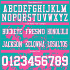 Custom Aqua White-Pink 3D Pattern Splash Authentic Football Jersey