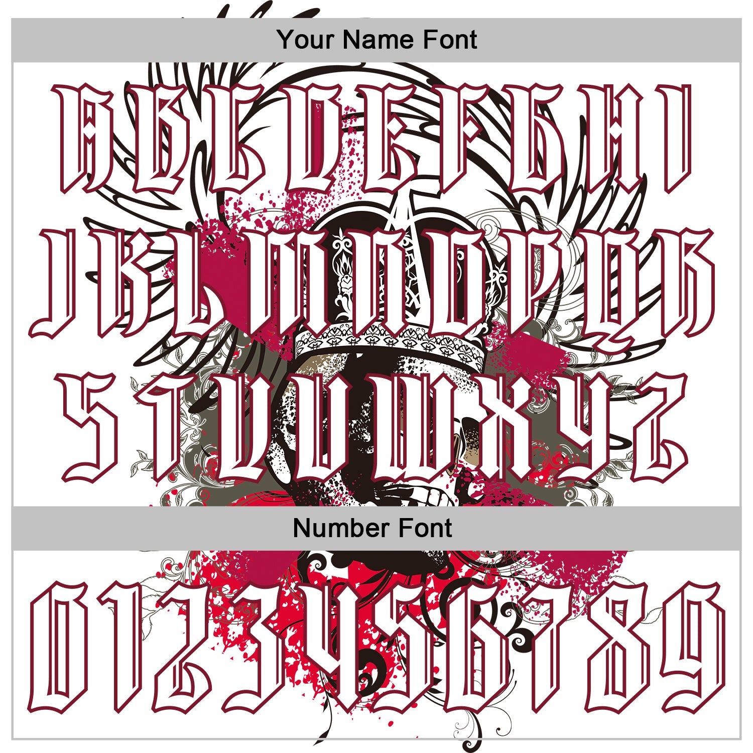 Custom White Black-Crimson 3D Skull Gothic Emperor Royalty Sports Pullover Sweatshirt Hoodie