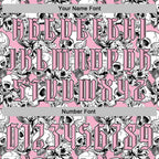 Custom Light Pink Black-White 3D Skull Roses Gothic Sports Pullover Sweatshirt Hoodie