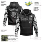 Custom Black White 3D Skull Roses Gothic Sports Pullover Sweatshirt Hoodie