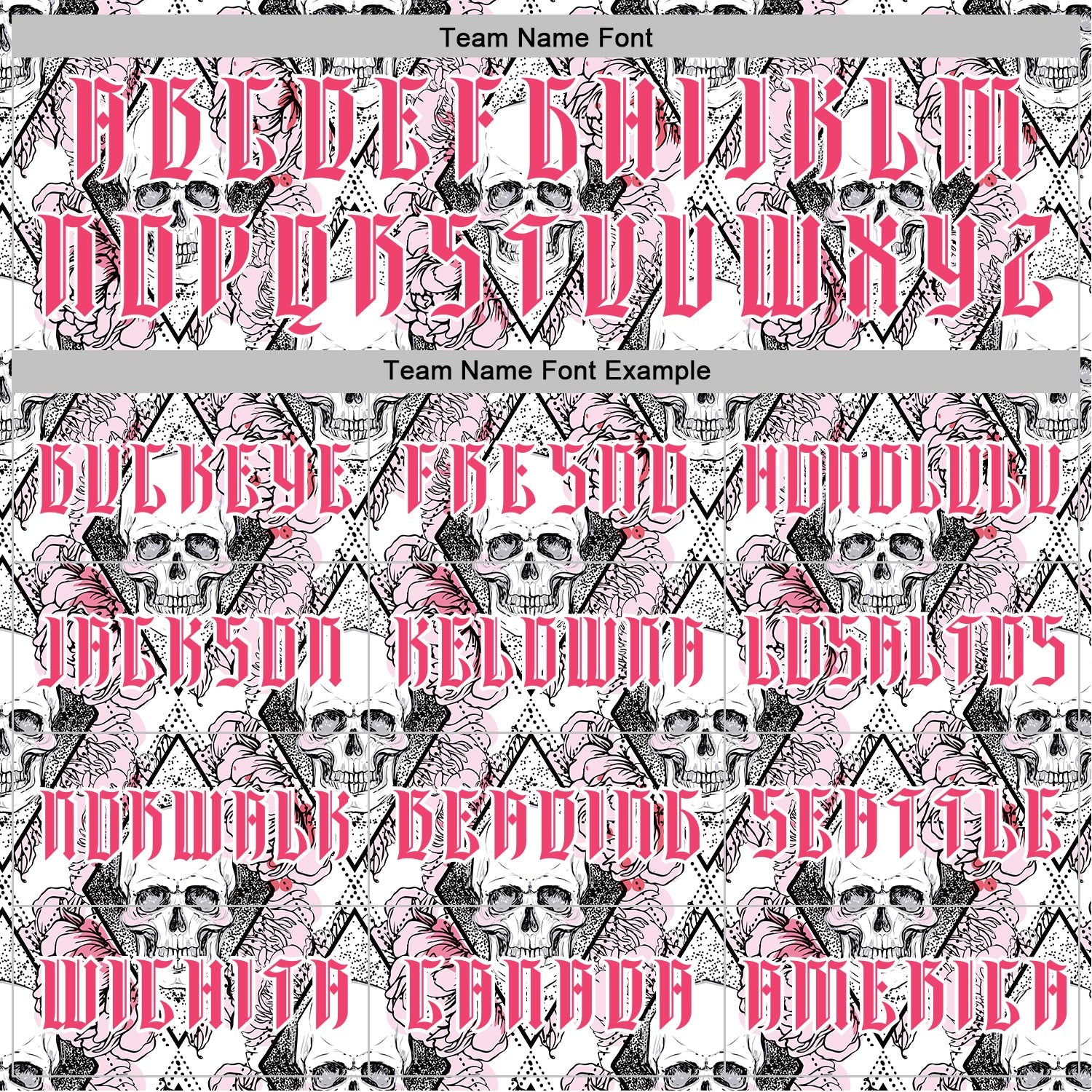 Custom White Neon Pink-Black 3D Skull Roses Gothic Geometic Diamond Grid Sports Pullover Sweatshirt Hoodie