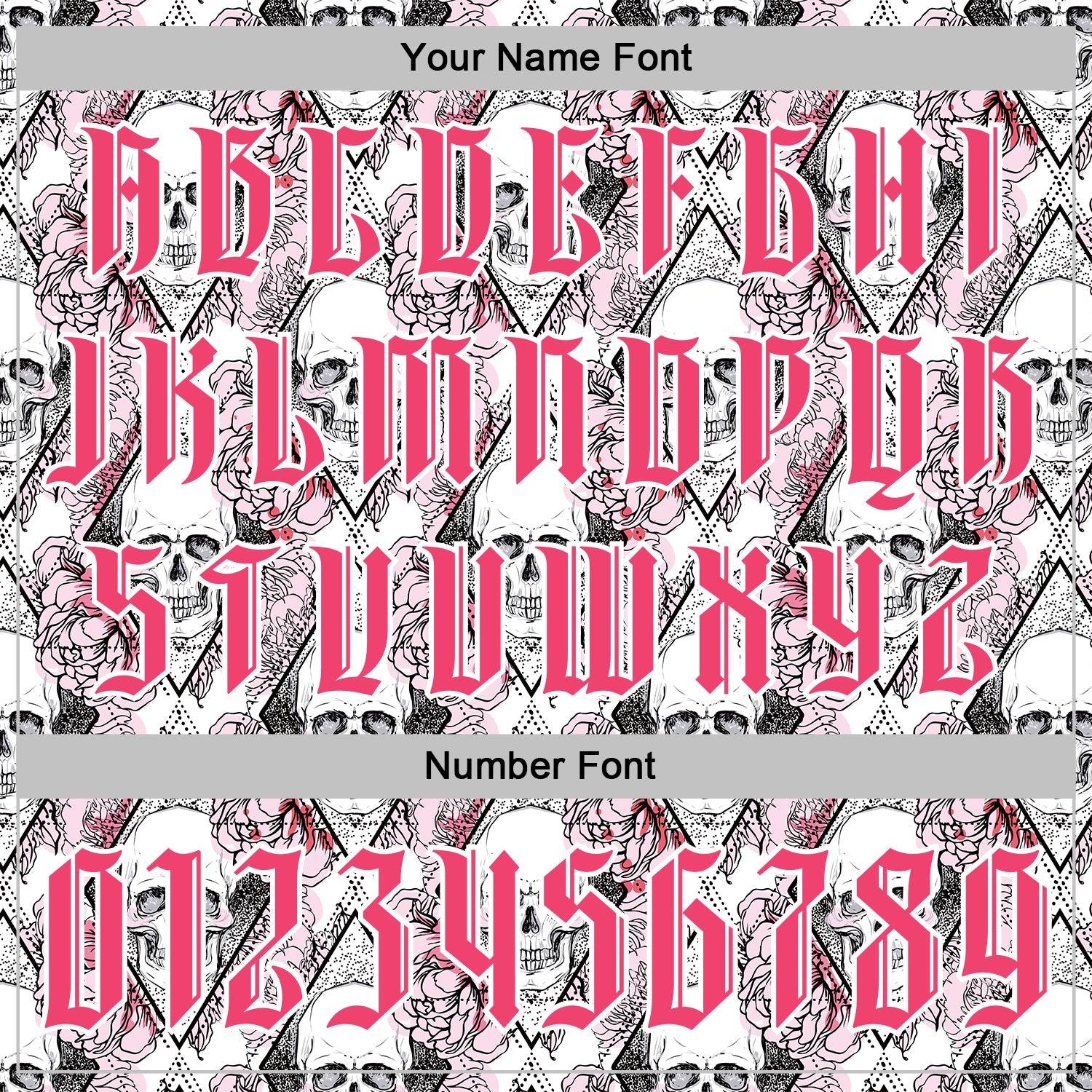 Custom White Neon Pink-Black 3D Skull Roses Gothic Geometic Diamond Grid Sports Pullover Sweatshirt Hoodie