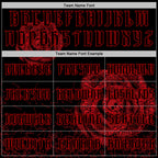 Custom Black Red 3D Skull Roses Gothic Vintage Sports Pullover Sweatshirt Hoodie