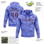 Custom Purple White-Black 3D Skull Roses Gothic Vintage Sports Pullover Sweatshirt Hoodie