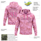 Custom Pink White-Black 3D Skull Roses Gothic Vintage Sports Pullover Sweatshirt Hoodie