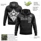 Custom Black White 3D Skull Gothic Postmortem Vintage Sports Pullover Sweatshirt Hoodie