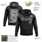 Custom Black White 3D Skull Gothic Emperor Vintage Grunge Art Sports Pullover Sweatshirt Hoodie