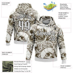 Custom White Black 3D Skull Roses Gothic Vintage Grunge Art Sports Pullover Sweatshirt Hoodie