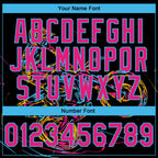 Custom Stitched Black Hot Pink-Sky Blue 3D Pattern Design Motorcycle Motocross Racing Sports Pullover Sweatshirt Hoodie