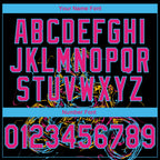 Custom Stitched Black Hot Pink-Sky Blue 3D Pattern Design Motorcycle Motocross Racing Sports Pullover Sweatshirt Hoodie