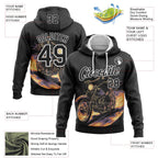 Custom Stitched Black White 3D Pattern Design Motorcycle Motocross Skull Racing Sports Pullover Sweatshirt Hoodie