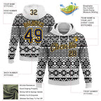 Custom Stitched White Navy-Gold 3D Pattern Design Tribal Ethnic Native American Sports Pullover Sweatshirt Hoodie