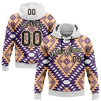 Custom Stitched White Black-City Cream 3D Pattern Design Tribal Ethnic Native American Sports Pullover Sweatshirt Hoodie