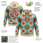 Custom Stitched City Cream Red-White 3D Pattern Design Tribal Ethnic Native American Sports Pullover Sweatshirt Hoodie