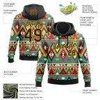 Custom Stitched Black Brown-Yellow 3D Pattern Design Tribal Ethnic Native American Sports Pullover Sweatshirt Hoodie