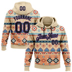 Custom Stitched City Cream Black-Purple 3D Pattern Design Tribal Ethnic Native American Sports Pullover Sweatshirt Hoodie