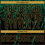 Custom Stitched Black Kelly Green-Old Gold 3D Pattern Design Splash Grunge Art Sports Pullover Sweatshirt Hoodie