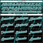 Custom Stitched Black Teal-White 3D Pattern Design Splash Grunge Art Sports Pullover Sweatshirt Hoodie