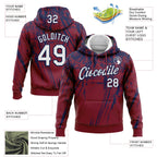 Custom Stitched Crimson White-Navy 3D Pattern Design Splash Grunge Art Sports Pullover Sweatshirt Hoodie