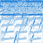 Custom Stitched White Powder Blue 3D Pattern Design Splash Grunge Art Sports Pullover Sweatshirt Hoodie