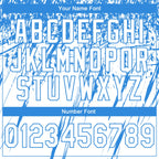 Custom Stitched White Powder Blue 3D Pattern Design Splash Grunge Art Sports Pullover Sweatshirt Hoodie