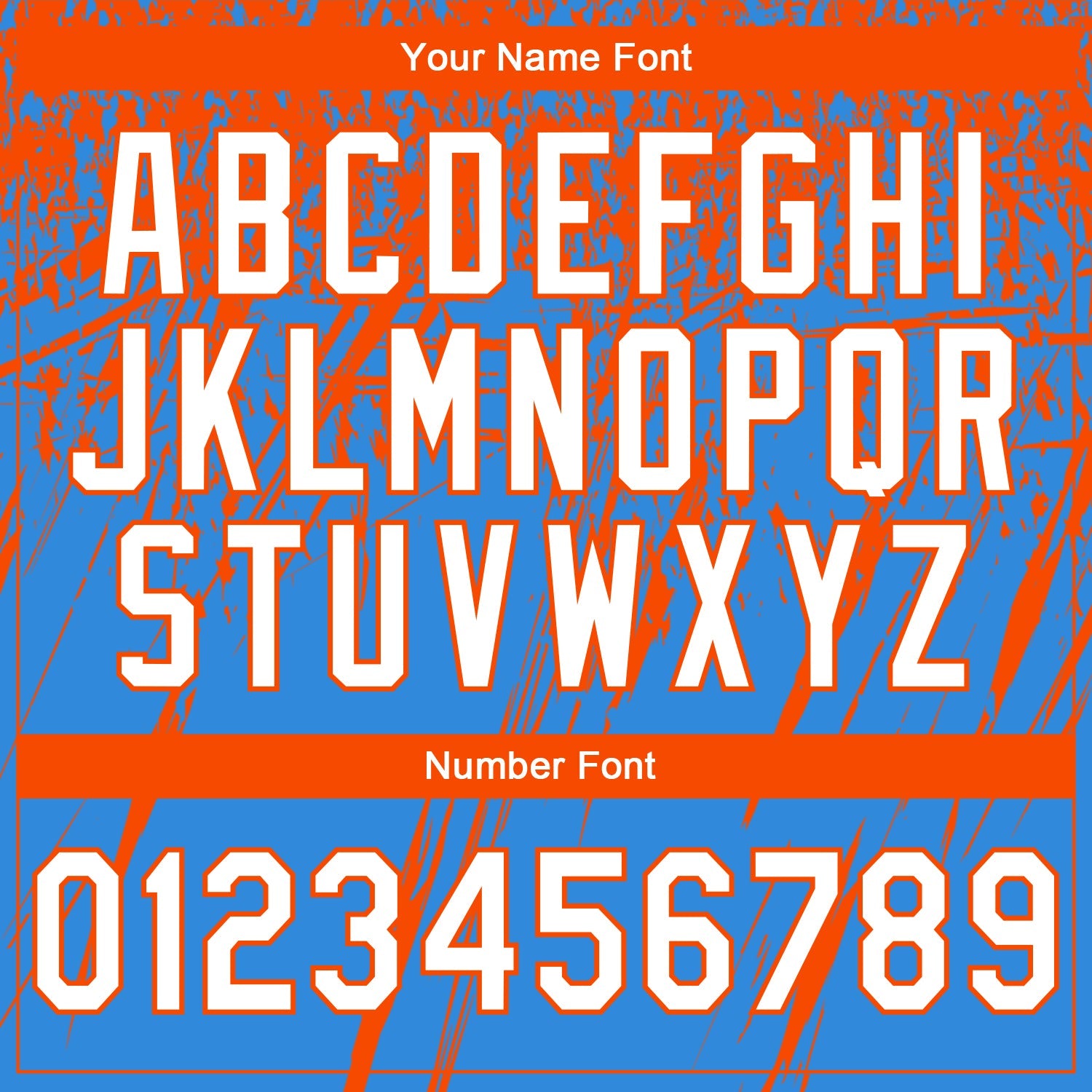 Custom Stitched Powder Blue White-Orange 3D Pattern Design Splash Grunge Art Sports Pullover Sweatshirt Hoodie