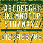 Custom Stitched Gold White-Green 3D Pattern Design Splash Grunge Art Sports Pullover Sweatshirt Hoodie