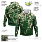 Custom Stitched Green Cream 3D Pattern Design Splash Grunge Art Sports Pullover Sweatshirt Hoodie