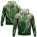 Custom Stitched Green Cream 3D Pattern Design Splash Grunge Art Sports Pullover Sweatshirt Hoodie