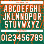 Custom Stitched Kelly Green White-Orange 3D Pattern Design Splash Grunge Art Sports Pullover Sweatshirt Hoodie