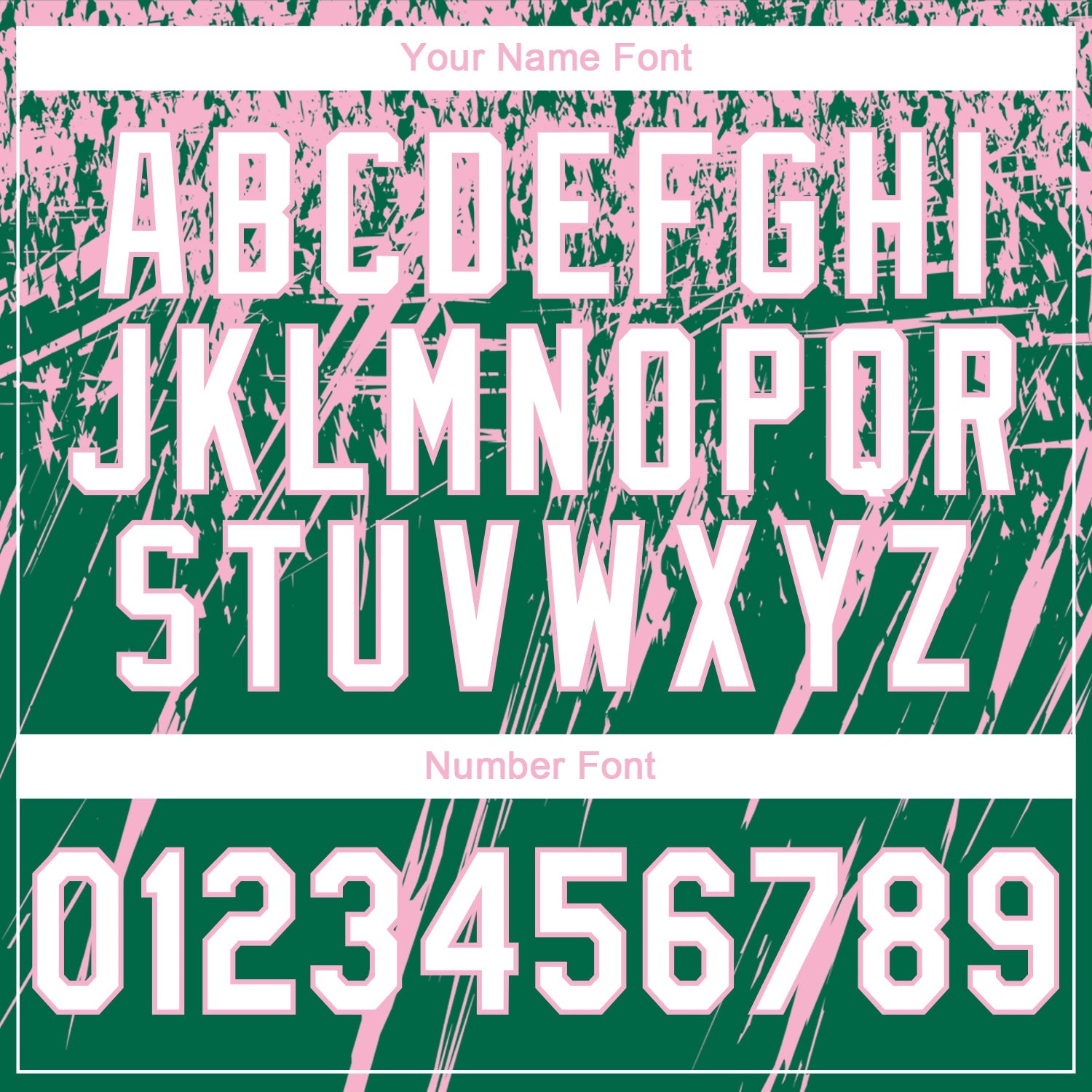 Custom Stitched Kelly Green White-Light Pink 3D Pattern Design Splash Grunge Art Sports Pullover Sweatshirt Hoodie