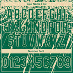 Custom Stitched Kelly Green Cream 3D Pattern Design Splash Grunge Art Sports Pullover Sweatshirt Hoodie