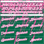 Custom Stitched Kelly Green White-Pink 3D Pattern Design Splash Grunge Art Sports Pullover Sweatshirt Hoodie