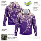 Custom Stitched Purple Cream 3D Pattern Design Splash Grunge Art Sports Pullover Sweatshirt Hoodie