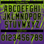 Custom Stitched Purple Black-Neon Green 3D Pattern Design Splash Grunge Art Sports Pullover Sweatshirt Hoodie
