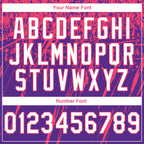 Custom Stitched Purple White-Neon Pink 3D Pattern Design Splash Grunge Art Sports Pullover Sweatshirt Hoodie