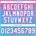 Custom Stitched Sky Blue White-Pink 3D Pattern Design Splash Grunge Art Sports Pullover Sweatshirt Hoodie