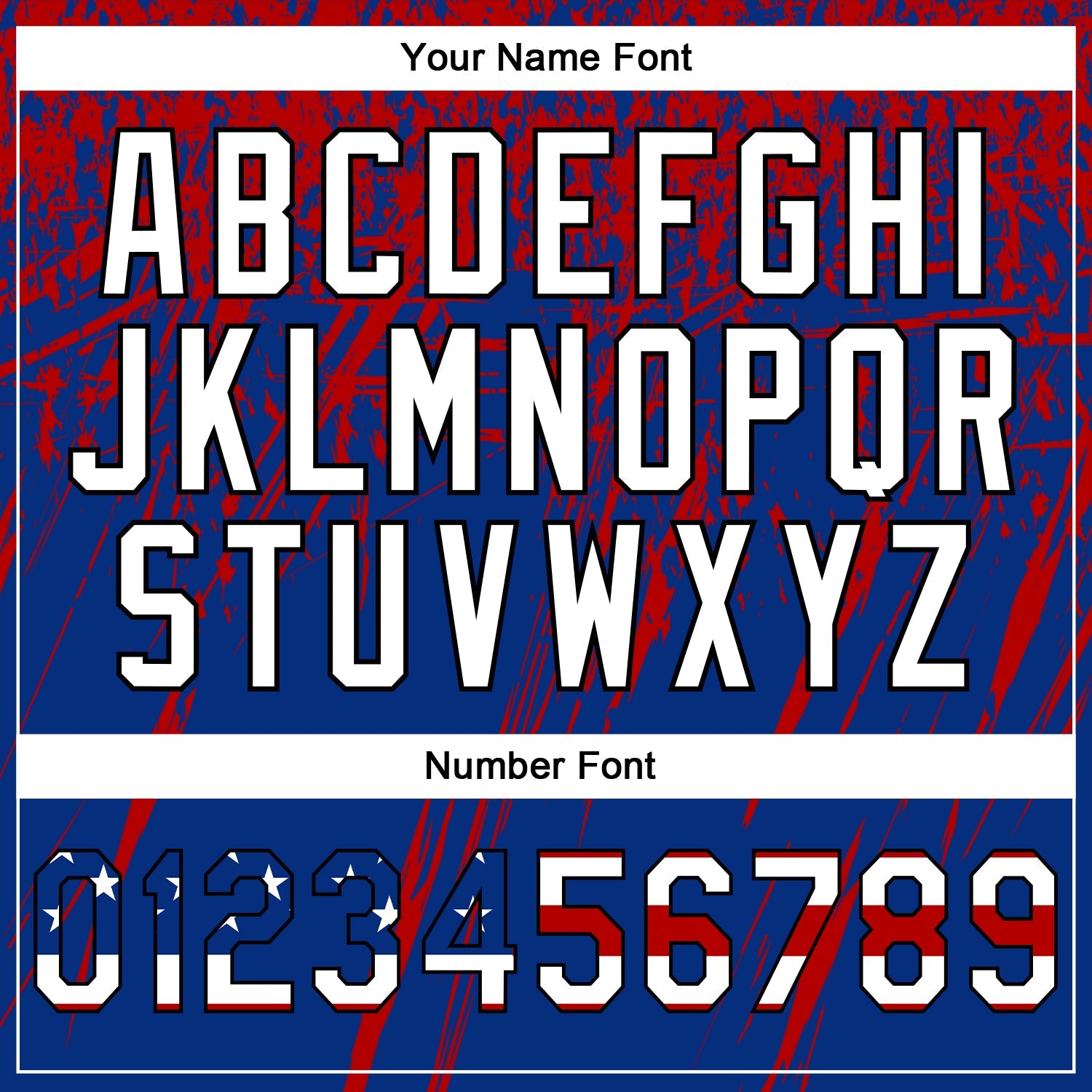 Custom Stitched Royal USA Flag Red Black-White 3D Pattern Design Splash Grunge Art Sports Pullover Sweatshirt Hoodie