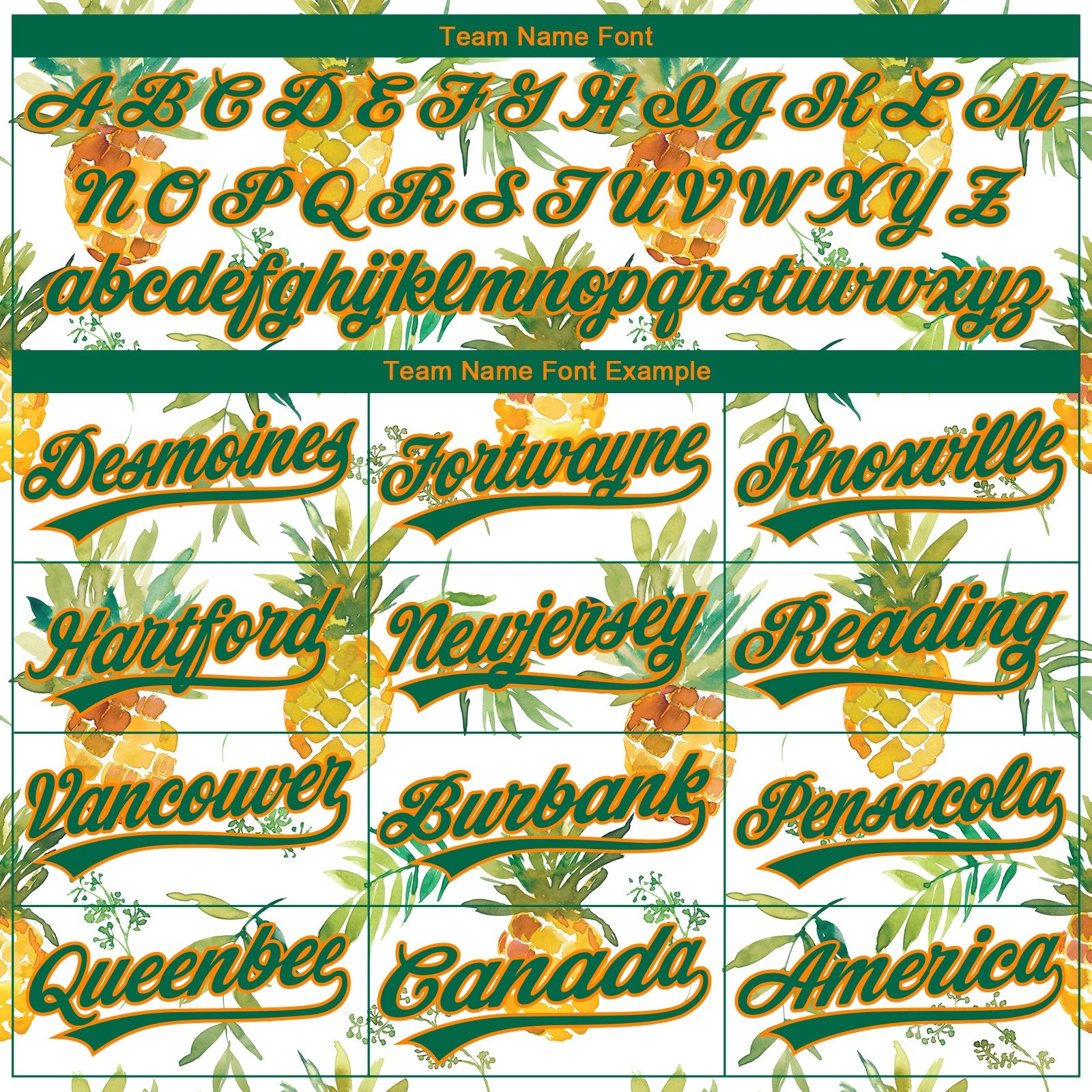 Custom Stitched White Kelly Green-Bay Orange 3D Pattern Design Fruit Pineapples Sports Pullover Sweatshirt Hoodie