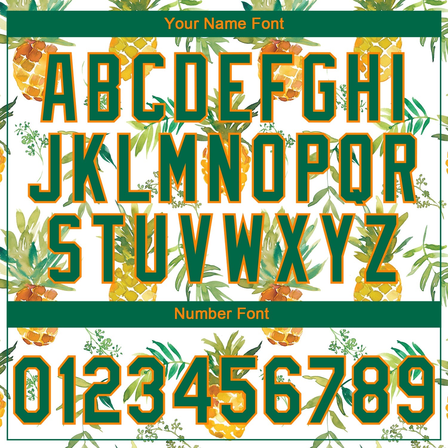 Custom Stitched White Kelly Green-Bay Orange 3D Pattern Design Fruit Pineapples Sports Pullover Sweatshirt Hoodie