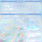 Custom Stitched White Light Blue 3D Pattern Design Abstract Trendy Holographic Vaporwave Style Sports Pullover Sweatshirt Hoodie